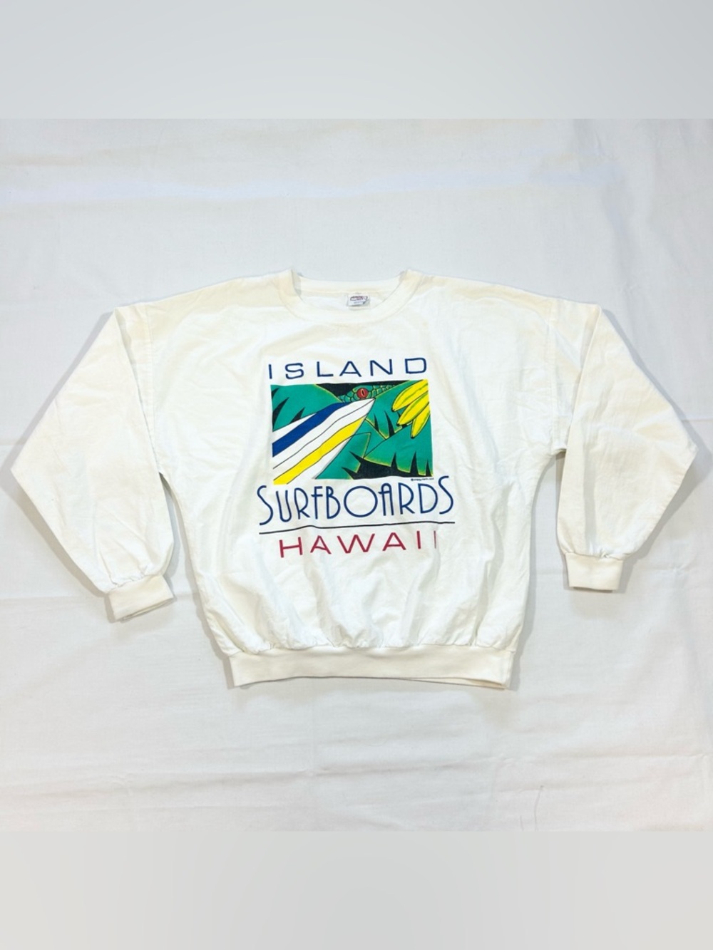 Vintage 90s Crazy Shirts Mens M Crewneck Island Surfboards Hawaii Long Sleeves